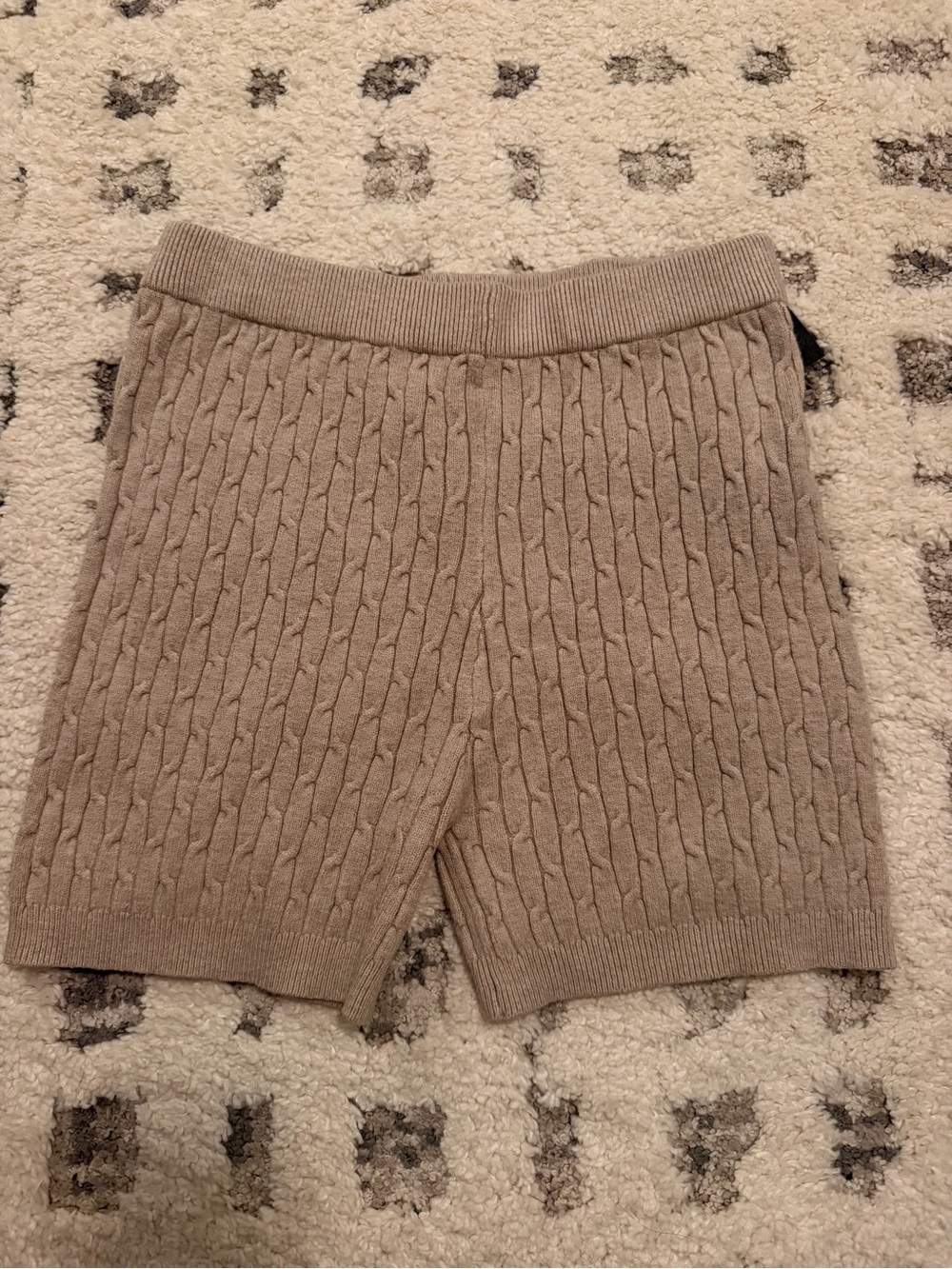 Daisy Beige Cable Knit Bike Shorts